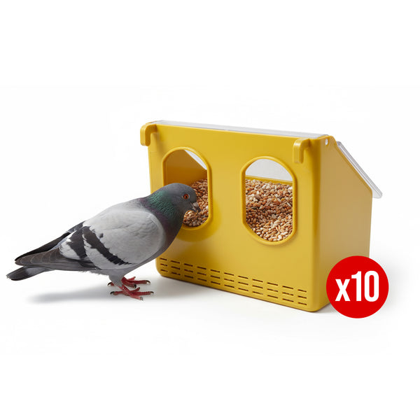 Hranitoare pentru porumbei cu 2 compartimente (set 10 buc)