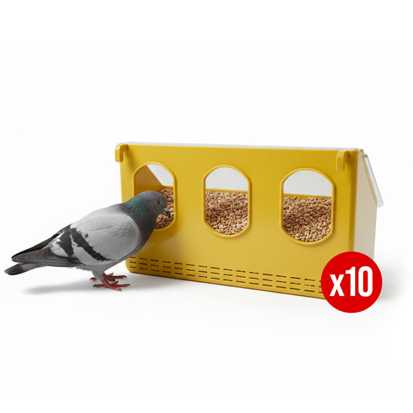Hranitoare pentru porumbei cu 3 compartimente (set 10 buc)