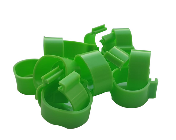 Inele (verzi) de picioare pentru pasari 16mm (set 100 bucati)