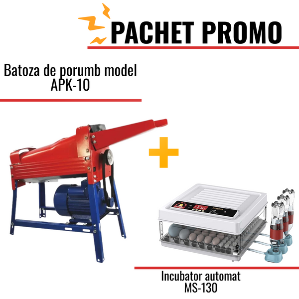 Pachet Promo:Batoza de porumb model APK-10 +  Incubator automat MS -130
