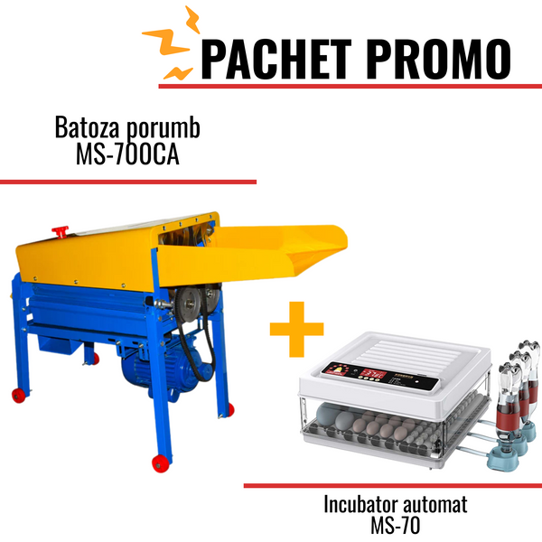 Pachet Promo:Batoza porumb MS-700CA (cu motor) + Incubator automat MS -70