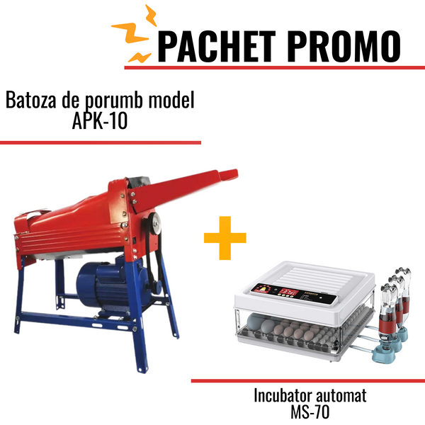 Pachet Promo:Batoza de porumb model APK-10 +Incubator automat MS -70
