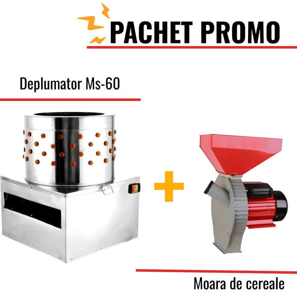 Pachet Promo:Deplumator MS60 +Moara de cereale, 3.9kW