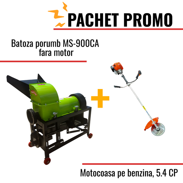 Pachet Promo: Batoza porumb MS-900CA fara motor + Motocoasa pe benzina, 5.4 CP