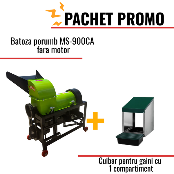Pachet Promo: Batoza porumb MS-900CA fara motor + Cuibar pentru gaini cu 1 compartiment MG01 (fara picioare)