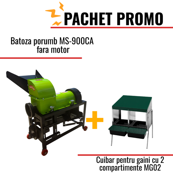 Pachet Promo: Batoza porumb MS-900CA fara motor +Cuibar pentru gaini cu 2 compartimente MG02