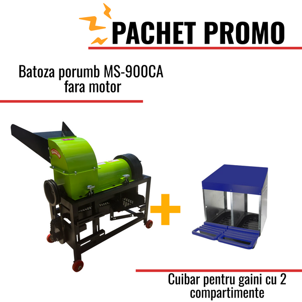 Pachet Promo: Batoza porumb MS-900CA fara motor + Cuibar pentru gaini cu 2 compartimente