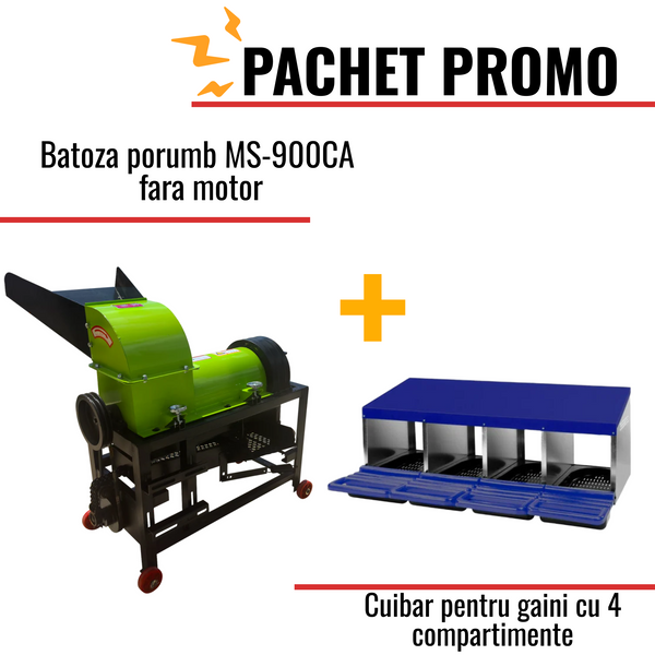 Pachet Promo: Batoza porumb MS-900CA fara motor + Cuibar pentru gaini cu 4 compartimente
