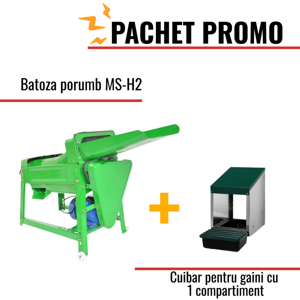 Pachet Promo: Batoza porumb MS-H2 + Cuibar pentru gaini cu 1 compartiment MG01 (fara picioare)