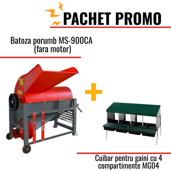 Pachet Promo: Batoza porumb MS-900CA (fara motor) +Cuibar pentru gaini cu 4 compartimente MG04