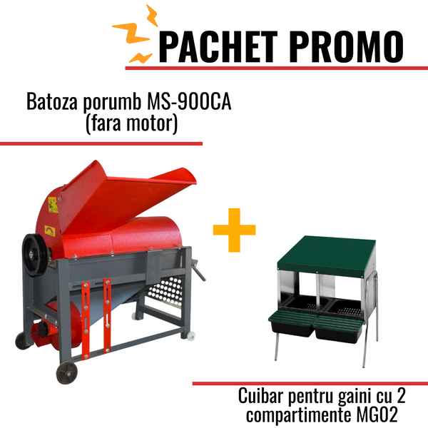 Pachet Promo: Batoza porumb MS-900CA (fara motor) +Cuibar pentru gaini cu 2 compartimente MG02