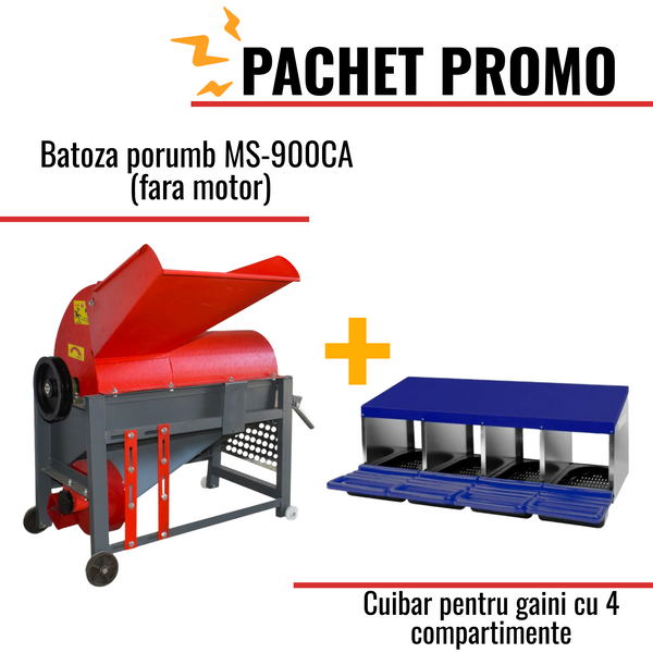 Pachet Promo: Batoza porumb MS-900CA (fara motor) +Cuibar pentru gaini cu 4 compartimente