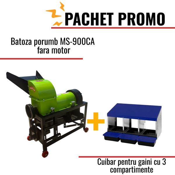 Pachet Promo: Batoza porumb MS-900CA fara motor + Cuibar pentru gaini cu 3 compartimente